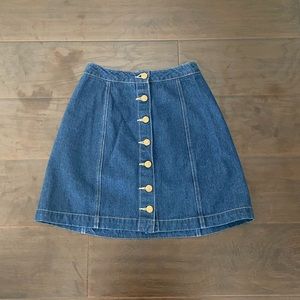 Medium/Dark Wash Denim Buttoned Mini Skirt from CR